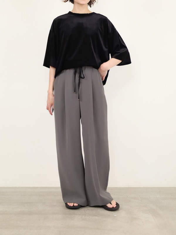 【trois】ダブルクロスワイドイージーパンツ