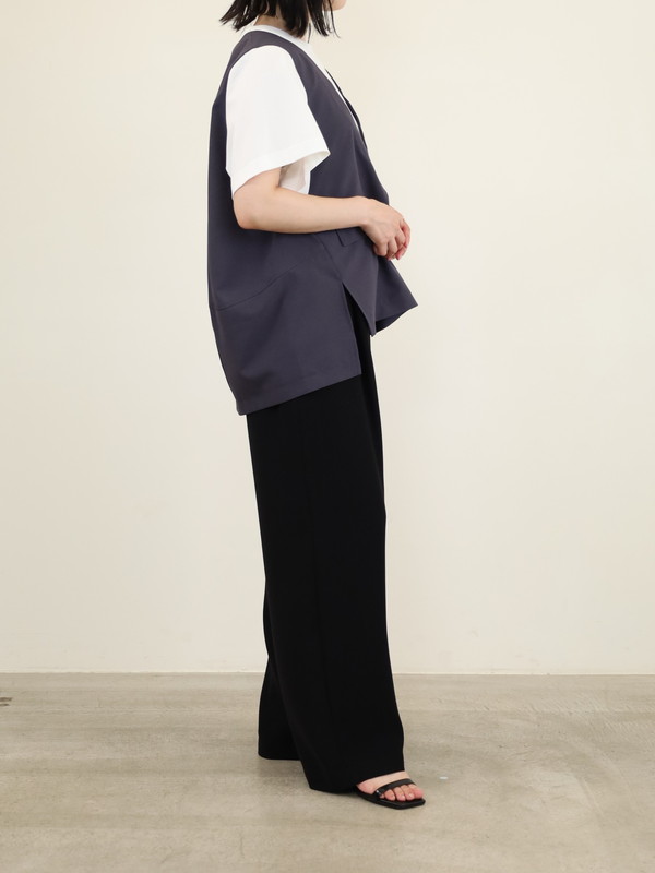 【trois】ダブルクロスワイドイージーパンツ