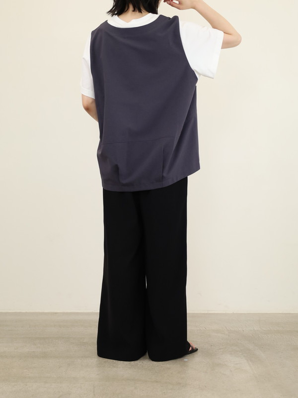 【trois】ダブルクロスワイドイージーパンツ