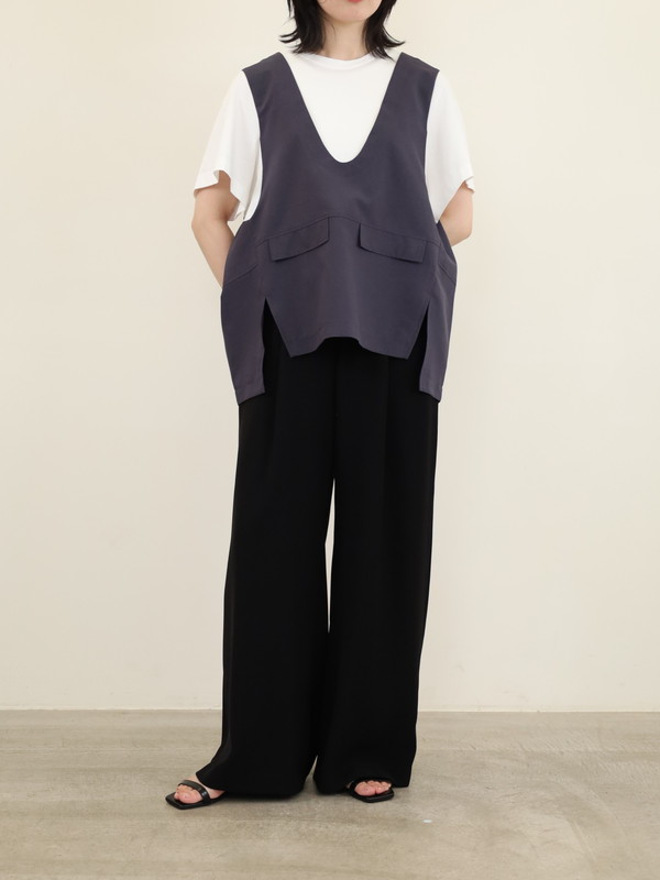 【trois】ダブルクロスワイドイージーパンツ