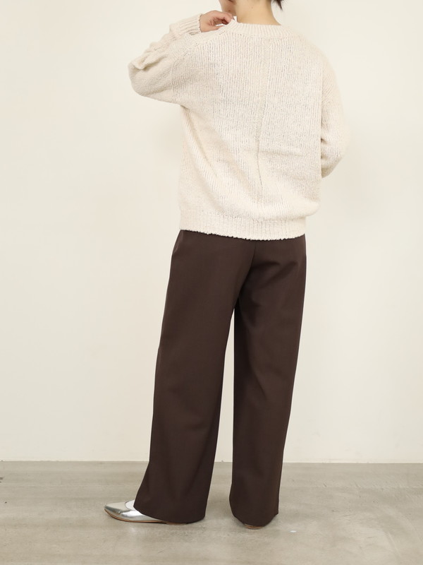 【Emmaculate】ムラ糸コットンVネック長袖ニット