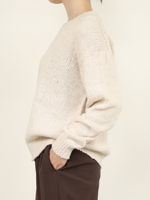 【Emmaculate】ムラ糸コットンVネック長袖ニット