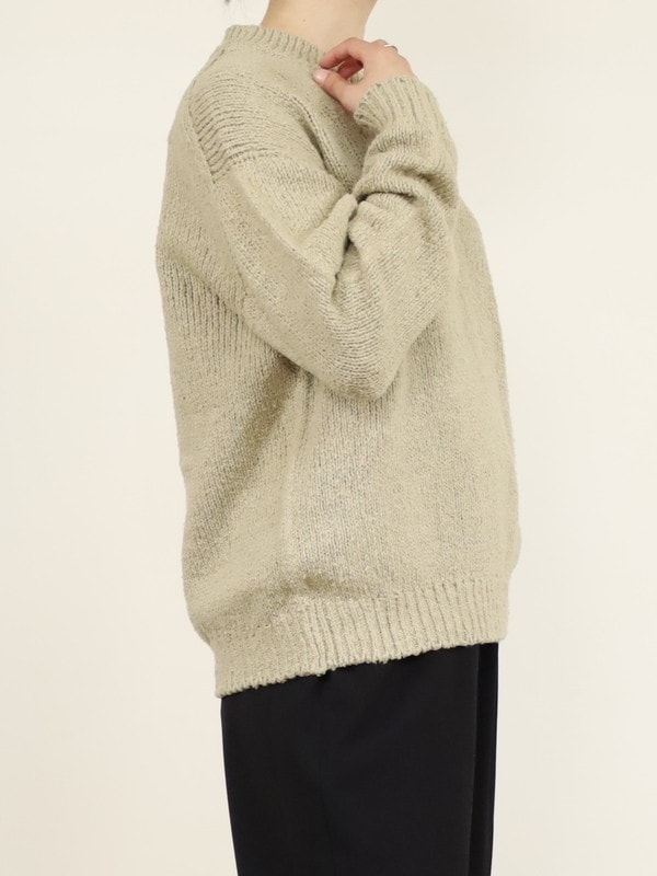 【Emmaculate】ムラ糸コットンVネック長袖ニット