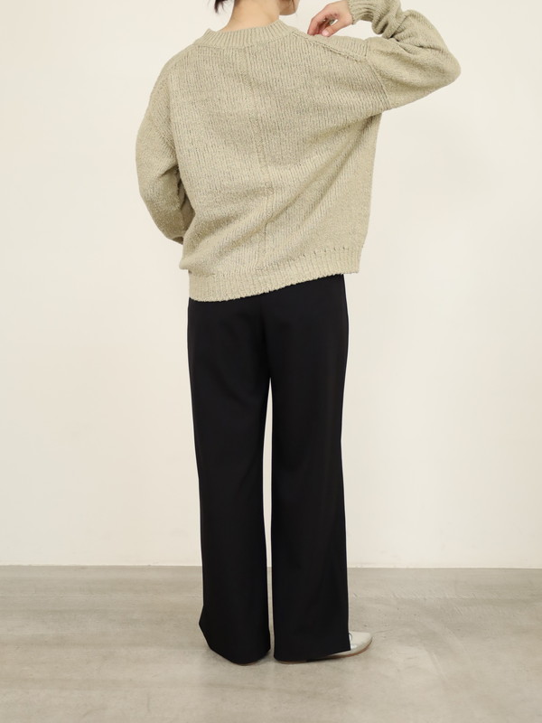 【Emmaculate】ムラ糸コットンVネック長袖ニット