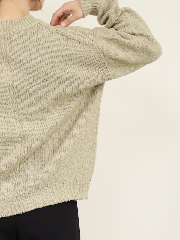 【Emmaculate】ムラ糸コットンVネック長袖ニット