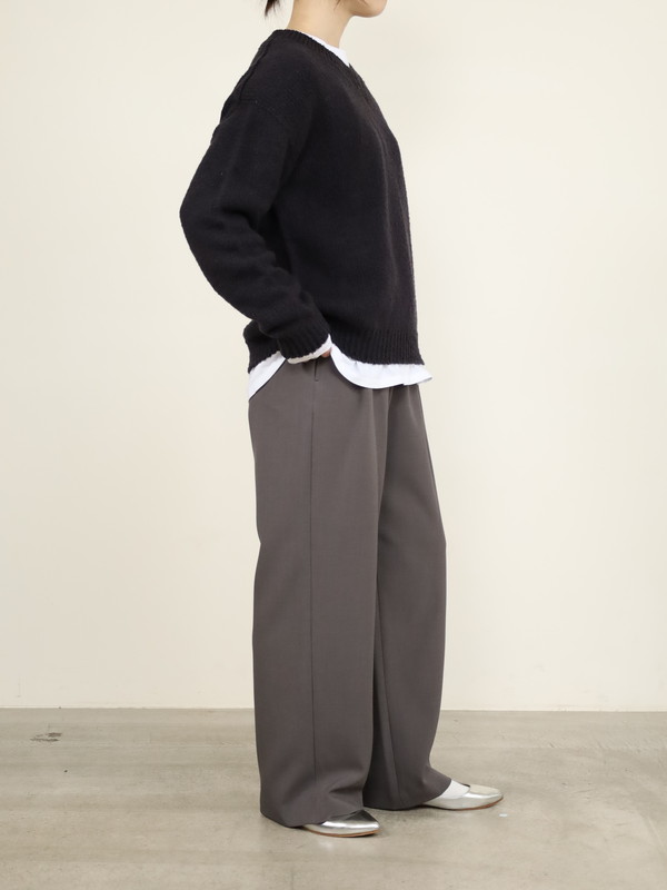 【Emmaculate】ムラ糸コットンVネック長袖ニット