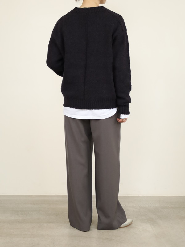 【Emmaculate】ムラ糸コットンVネック長袖ニット