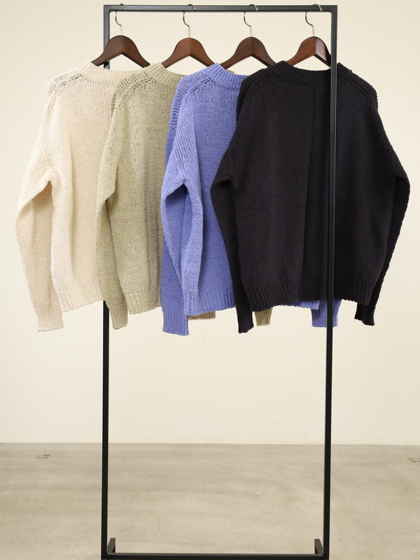 【Emmaculate】ムラ糸コットンVネック長袖ニット