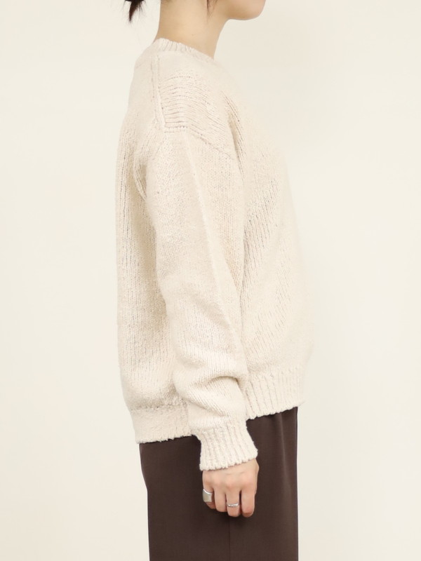 【Emmaculate】ムラ糸コットンVネック長袖ニット