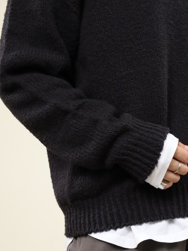 【Emmaculate】ムラ糸コットンVネック長袖ニット