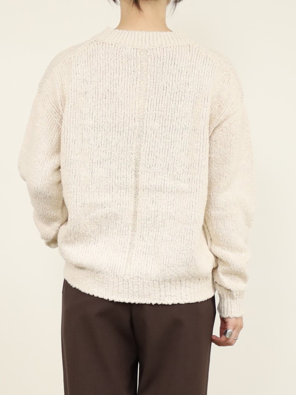 【Emmaculate】ムラ糸コットンVネック長袖ニット