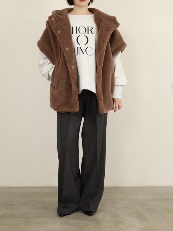 【Emma Taylor】スタンドフーディーボアポンチョ