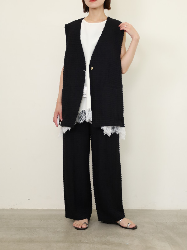 【CHIGNON】ドットジャガードストレートパンツ