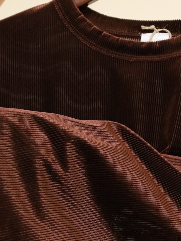 【YENN】ベルベット半袖トップス