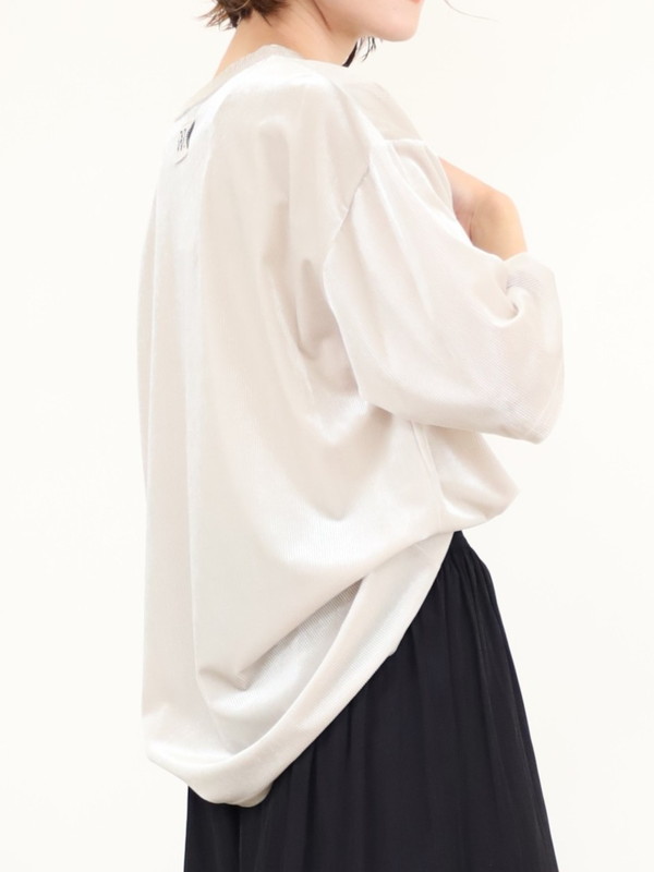 【YENN】ベルベット半袖トップス