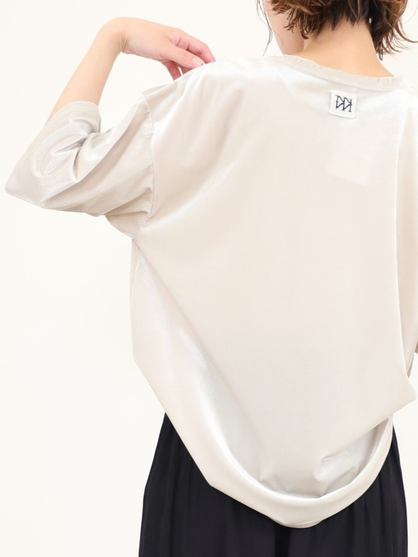 【YENN】ベルベット半袖トップス