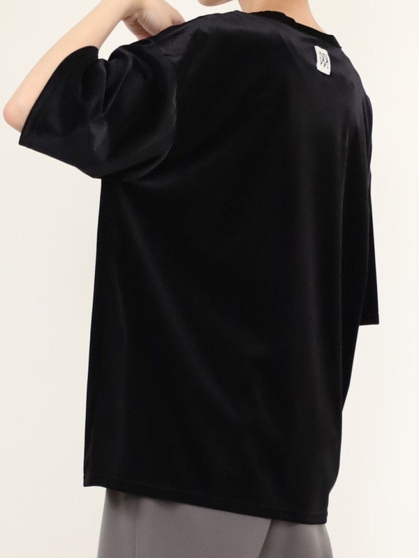 【YENN】ベルベット半袖トップス