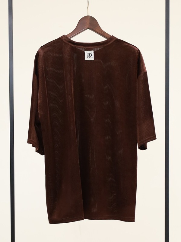 【YENN】ベルベット半袖トップス