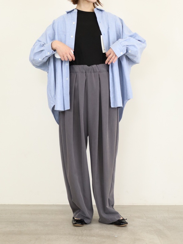 【ルメランジュ】ヴィンテージツイルタックドレープパンツ