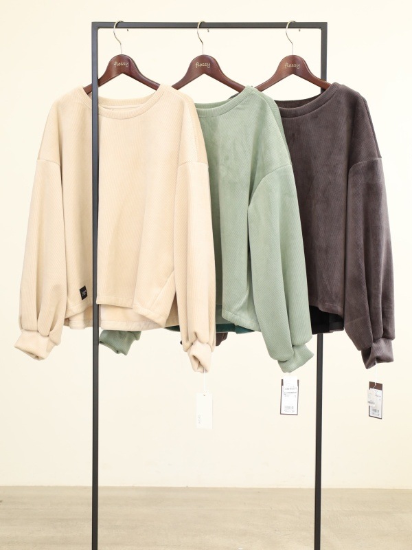 【ayane】ボンバーコーデュロイプルオーバー