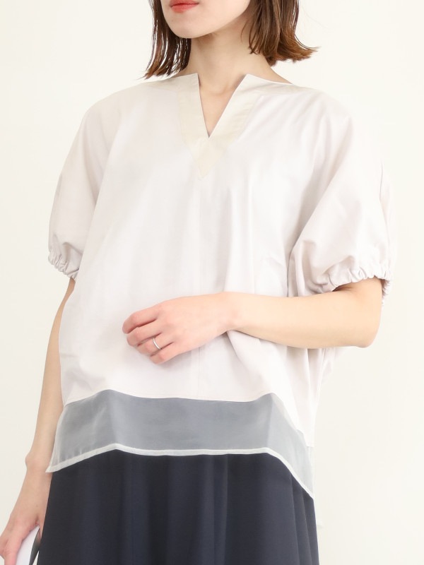 【trois】ヘムシアー半袖カットソー