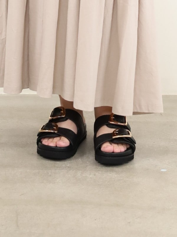 【ATELIER BRUGGE】Wバックルフットベッドサンダル