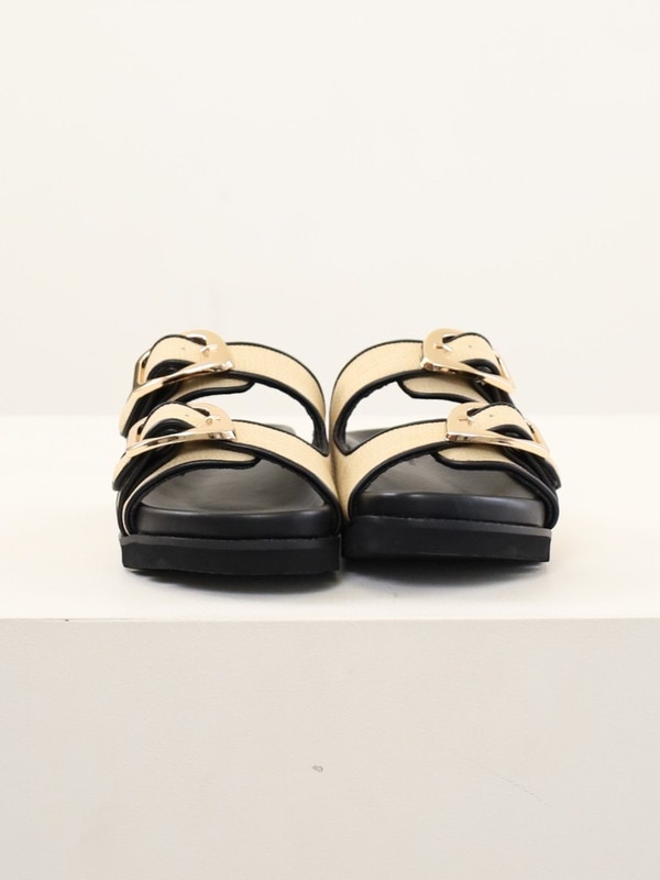 【ATELIER BRUGGE】Wバックルフットベッドサンダル