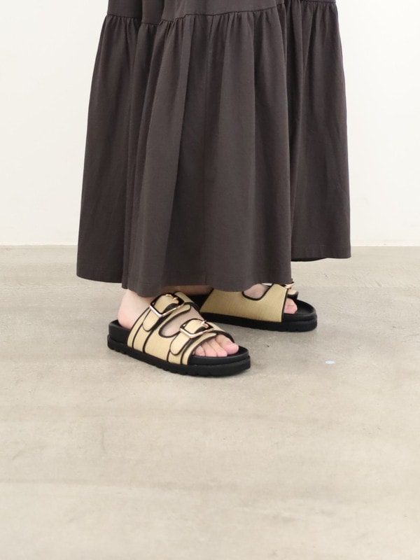 【ATELIER BRUGGE】Wバックルフットベッドサンダル
