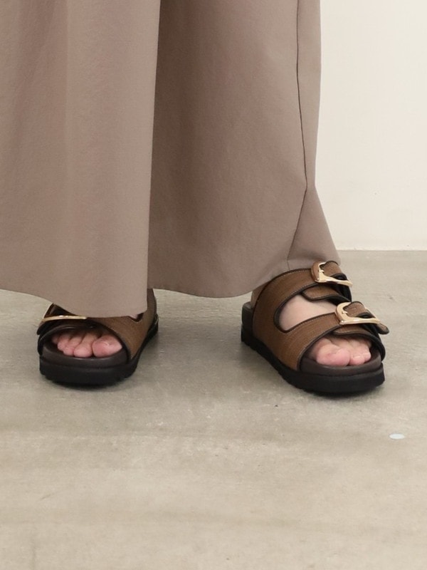 【ATELIER BRUGGE】Wバックルフットベッドサンダル