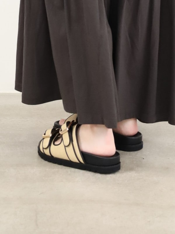 【ATELIER BRUGGE】Wバックルフットベッドサンダル
