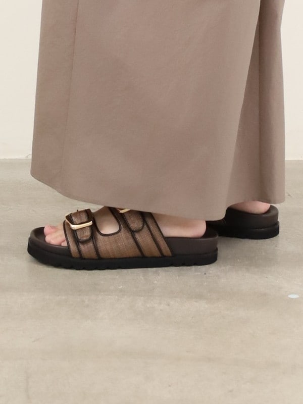 【ATELIER BRUGGE】Wバックルフットベッドサンダル