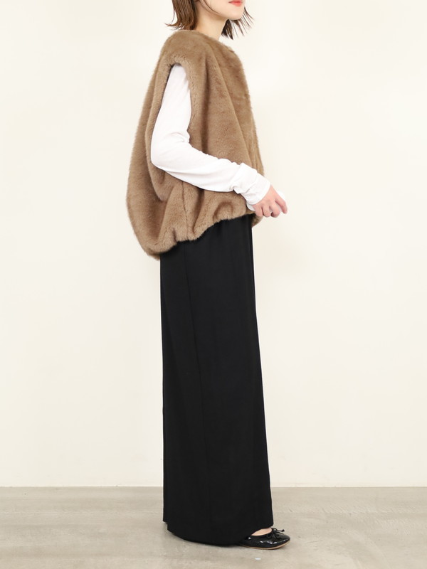 【trois】エコファーショートジレ