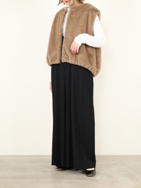 【trois】エコファーショートジレ