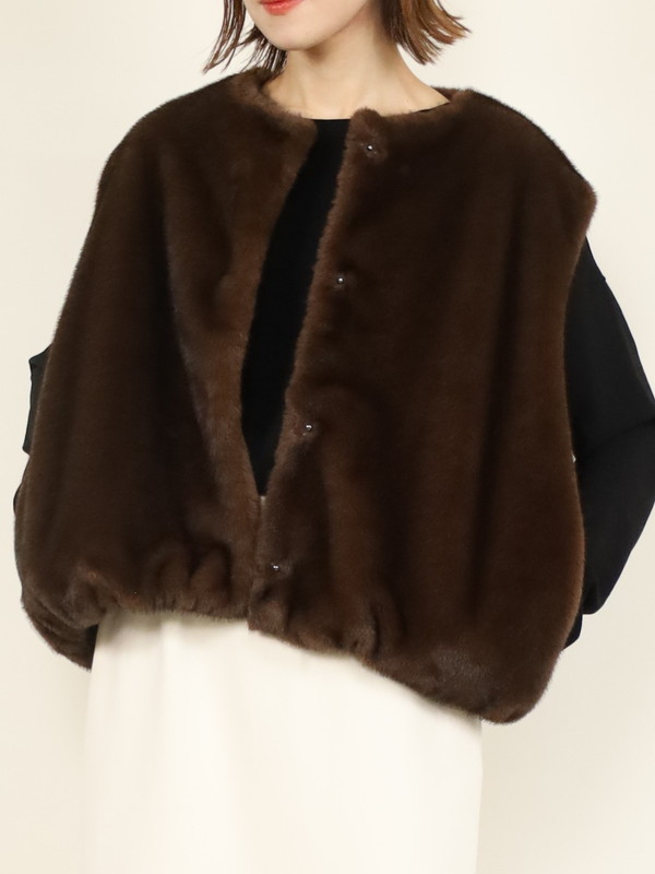 【trois】エコファーショートジレ