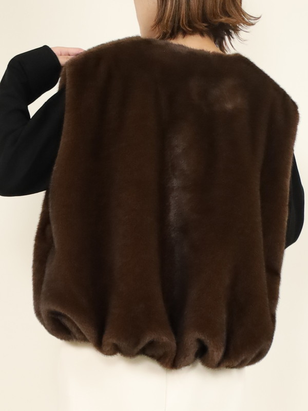 【trois】エコファーショートジレ