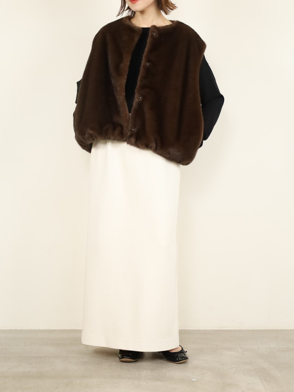 【trois】エコファーショートジレ