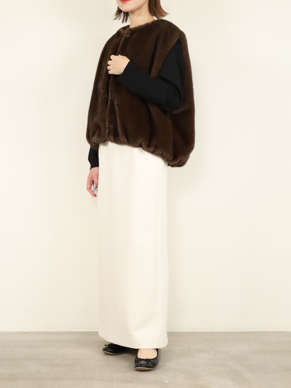 【trois】エコファーショートジレ