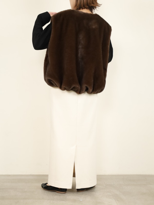 【trois】エコファーショートジレ