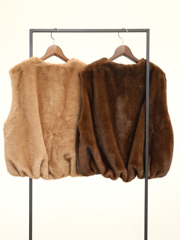 【trois】エコファーショートジレ