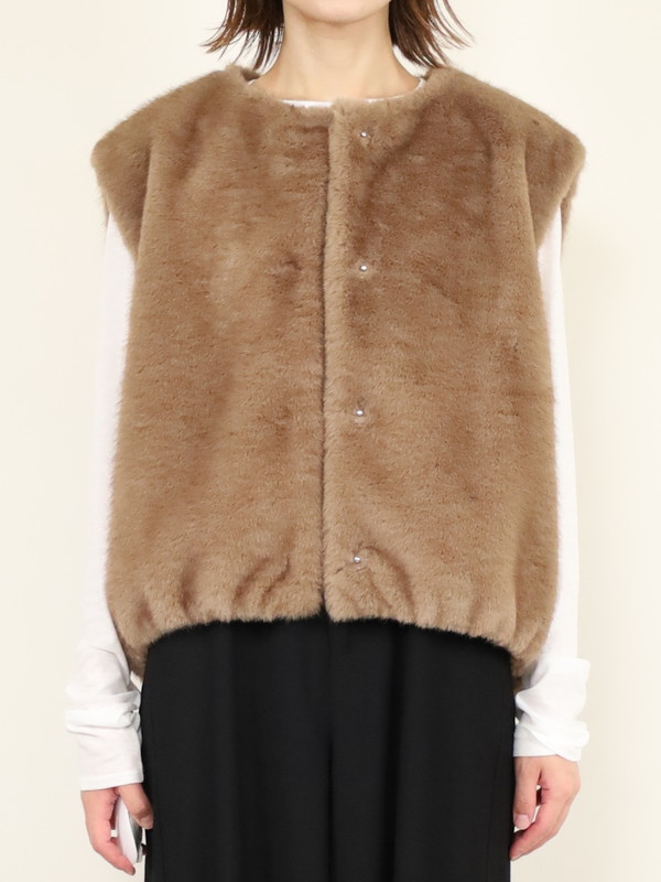 【trois】エコファーショートジレ