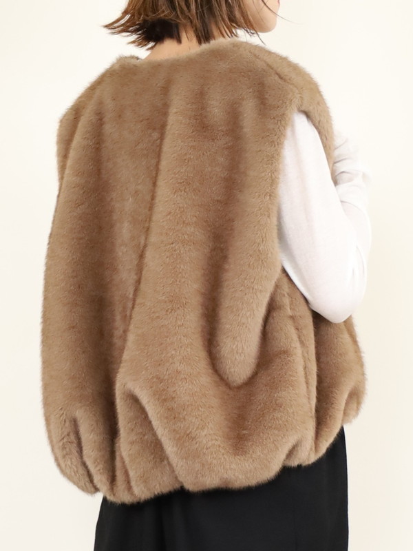 【trois】エコファーショートジレ