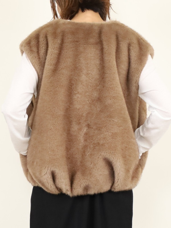 【trois】エコファーショートジレ