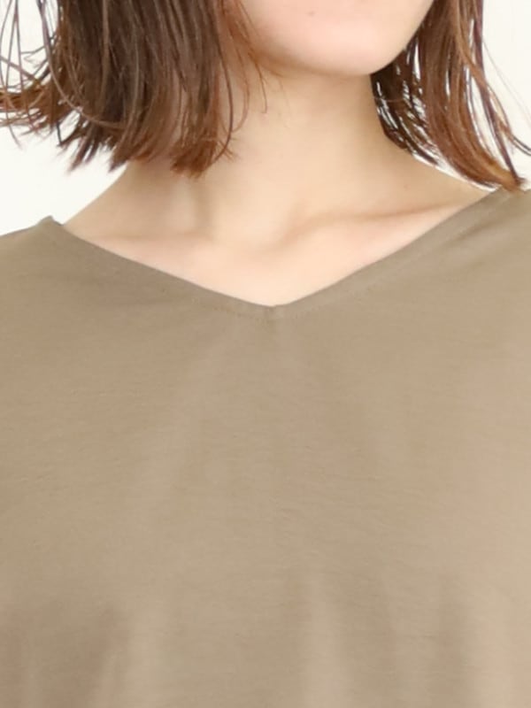 【siro de la bonte】Vネック2wayヘム半袖トップス