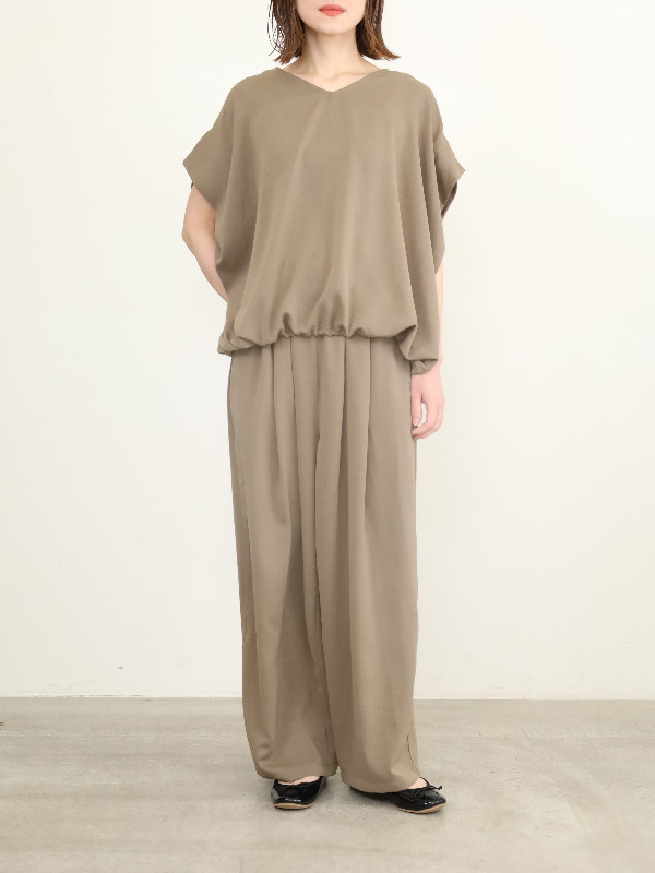 【siro de la bonte】Vネック2wayヘム半袖トップス