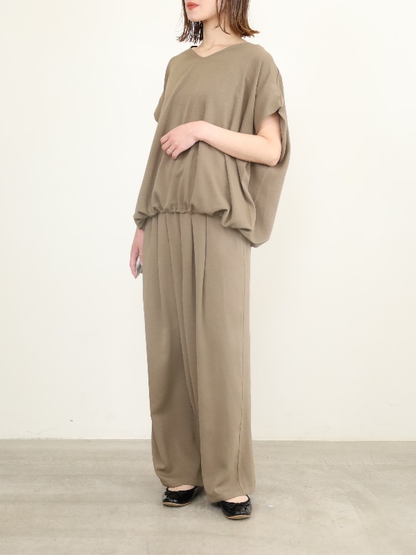 【siro de la bonte】Vネック2wayヘム半袖トップス