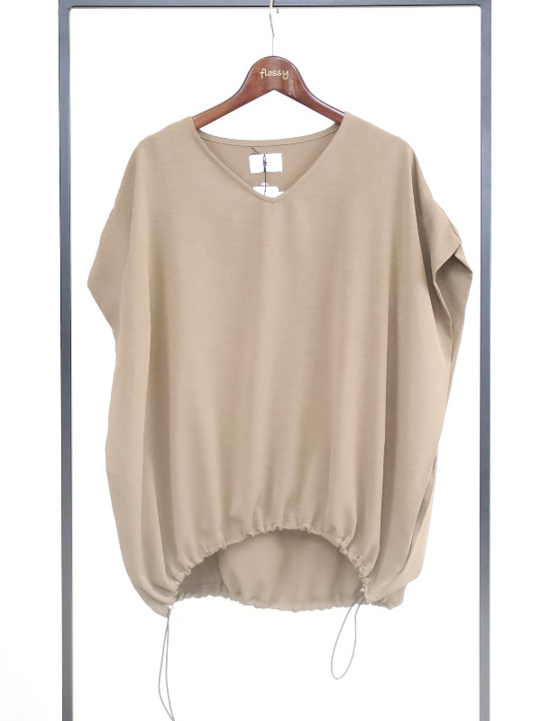 【siro de la bonte】Vネック2wayヘム半袖トップス