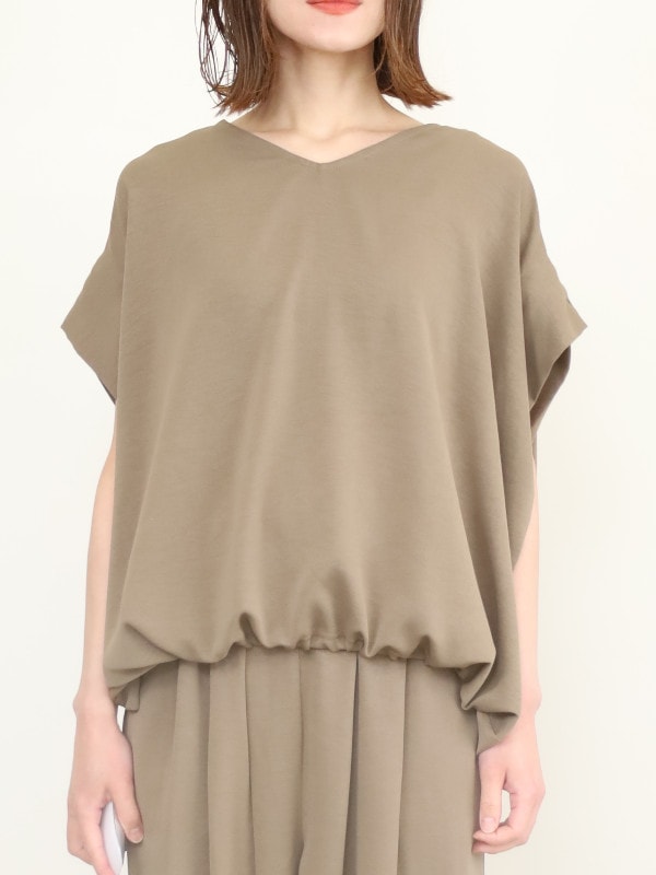 【siro de la bonte】Vネック2wayヘム半袖トップス