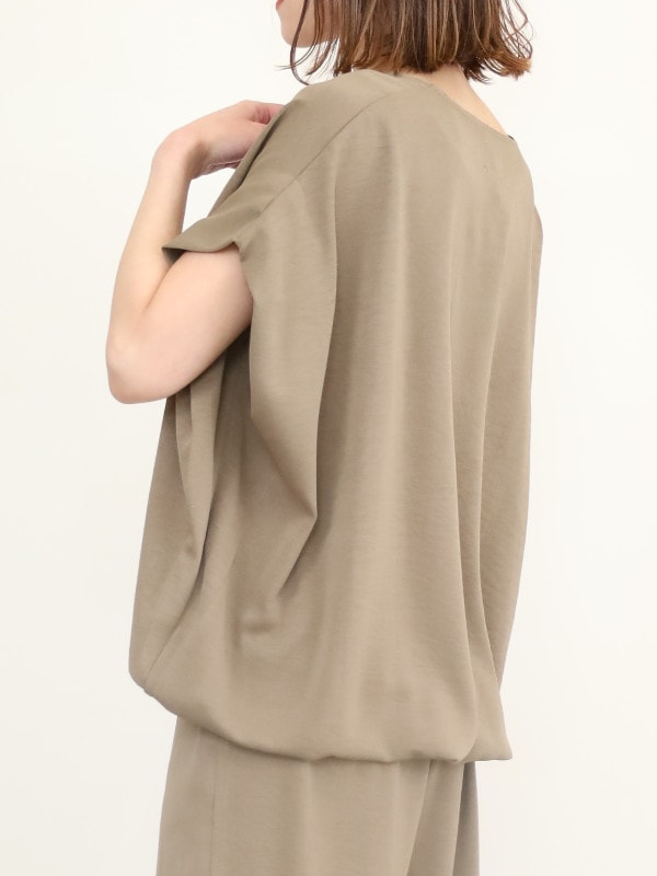 【siro de la bonte】Vネック2wayヘム半袖トップス