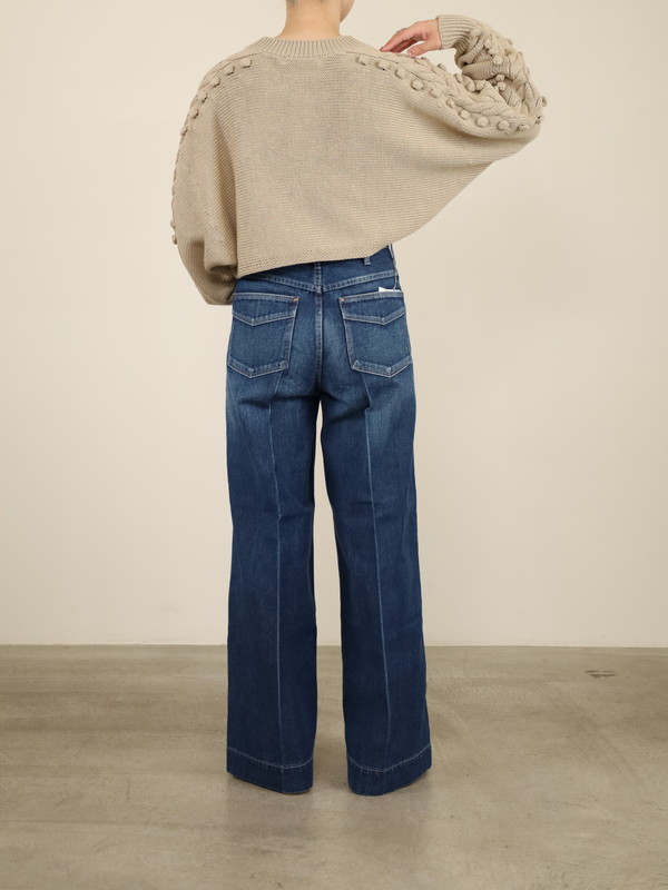 【Emmaculate】ケーブル・ポップコーン短丈ニット