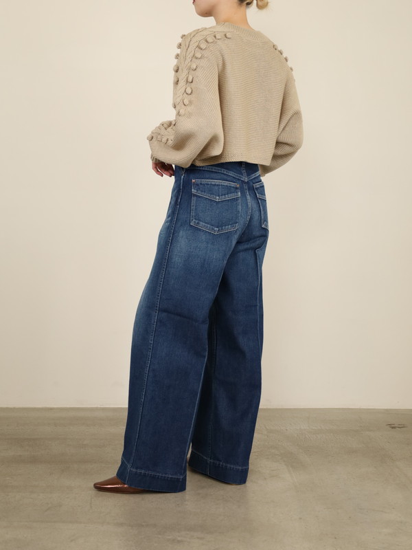 【Emmaculate】ケーブル・ポップコーン短丈ニット